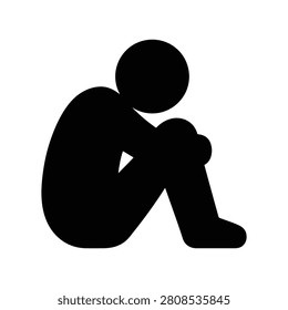 Lonely Person Isolation Solid Silhouette Icon Design Collection