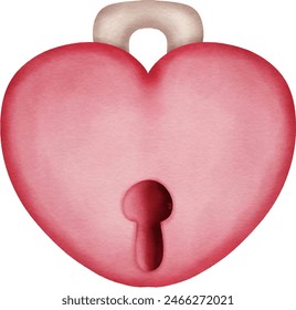 Lonely pink heart lock with no key.
