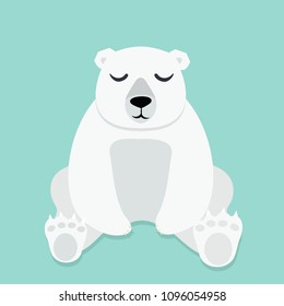 Lonely Polar bear sitting vector