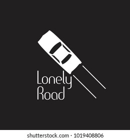 lonely road car symbol logo vector