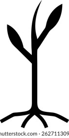 Lonely Silhouette Of Autumn Tree With One Falling Leaf