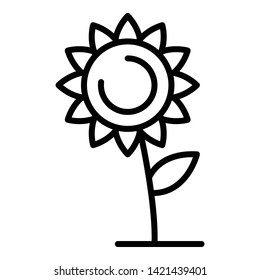 Lonely sunflower icon. Outline lonely sunflower vector icon for web design isolated on white background