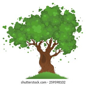 Lonely tree. Tree isolated on white background.