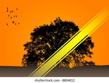lonely tree vector
