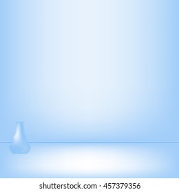 Lonely vase in blue studio background in Vector EPS 10