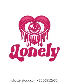 lonely vector illustration. for poster template, t'shirt design, high quality print and other uses