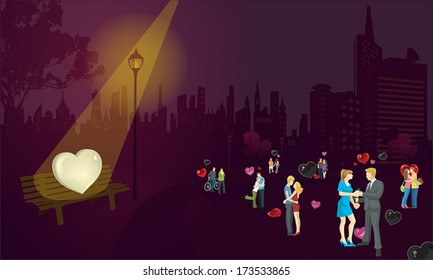 Lonely white heart in Valentine while all other impure colorful hearts got their couples, create by vector.