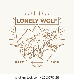 Lonely Wolf - Minimalistic Linear Logo template