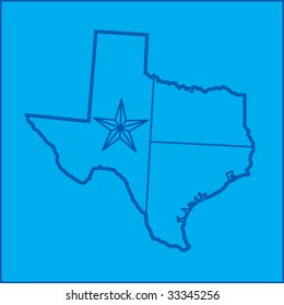 lonestar state icon blueprint drawing