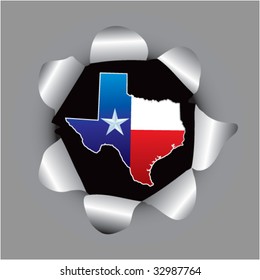 lonestar state icon coming out of paper hole