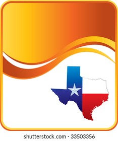 lonestar state icon on orange wave  background