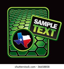 lonestar state of texas on green hexagon banner