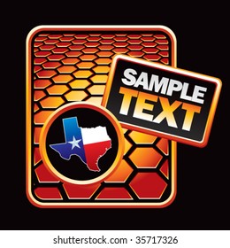 lonestar state of texas on orange hexagon background