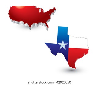 lonestar state under red united states icon