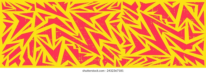 Long abstract design pattern in red and yellow color. Sports vector backgrounds. Suitable for backdrop, poster and cover template.