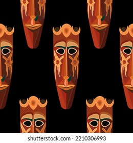 Long African Ethnic Mask With Star On Cheeks