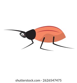 Long antenna cartoon bug. Vector illustration