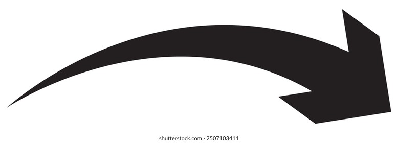 Icono de Vector de flecha de arco largo. Elemento de diseño de Vector aislado.
