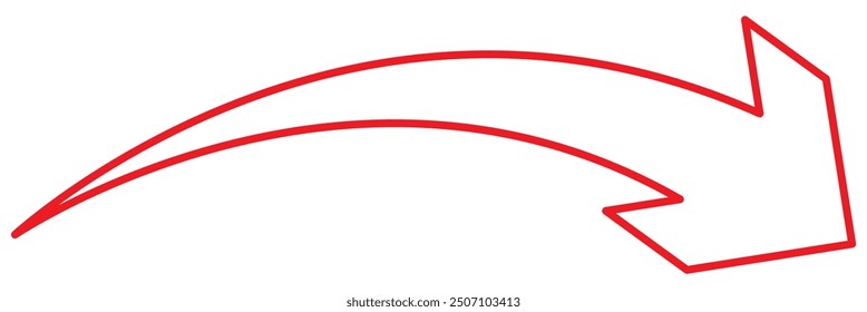 Long Arch Arrow Vector Icon. Isolated Vector Design Element.