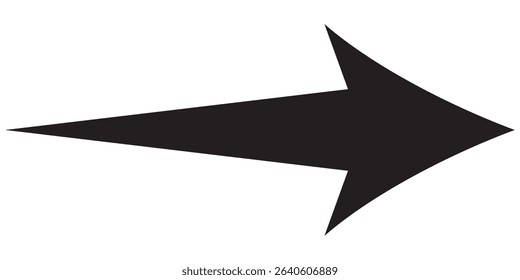 Long arrow black. Long arrow icon. Abstract long arrow icon in bold style. Vector illustration.
