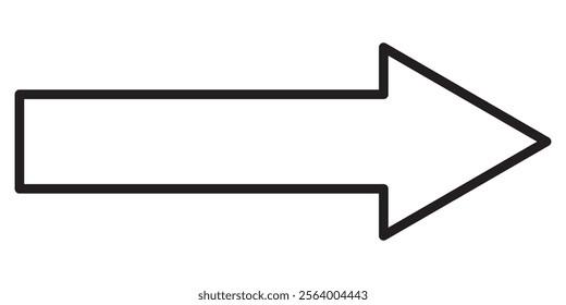 Long arrow. Black arrow pointing right. Black large arrow pointing right. Bold thine long arrow.
