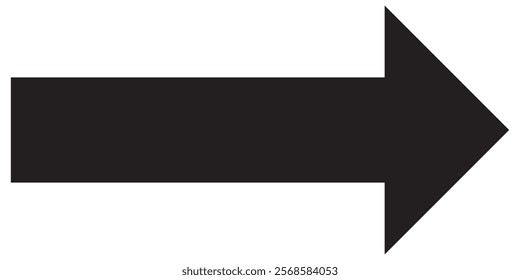 Long arrow. Black arrow pointing right. Black large arrow pointing right. Bold thine long arrow.