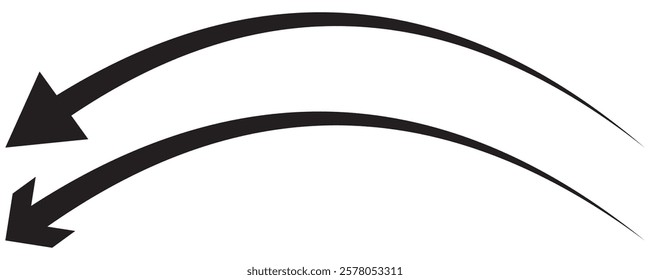 Long arrow. Black arrow pointing right. Black large arrow. Bold thine long arrow. Vector illustration.