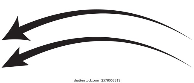 Long arrow. Black arrow pointing right. Black large arrow. Bold thine long arrow. Vector illustration.