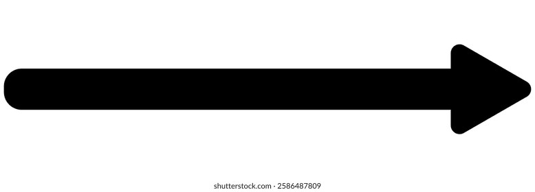 Long arrow Black  pointing right. Black large arrow pointing right. Bold thine long arrow. long arrow Vector illustration.