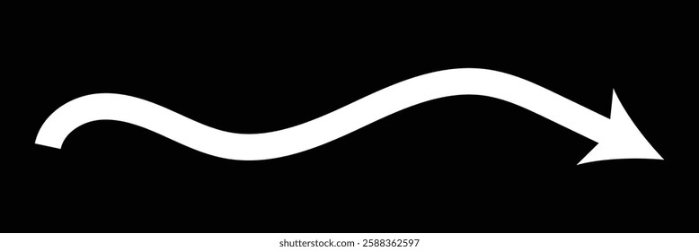 Long arrow. Black arrow pointing right. Black large arrow pointing right. Bold thine long arrow. Vector illustration .