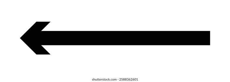 Long arrow. Black arrow pointing right. Black large arrow pointing right. Bold thine long arrow. Vector illustration .