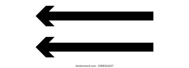 Long arrow. Black arrow pointing right. Black large arrow pointing right. Bold thine long arrow. Vector illustration .