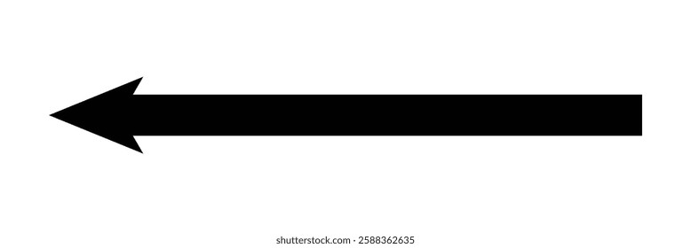 Long arrow. Black arrow pointing right. Black large arrow pointing right. Bold thine long arrow. Vector illustration .