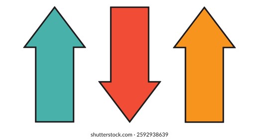 Long arrow. Black arrow pointing right. Black large arrow pointing right. Bold thine long arrow. Vector illustration.