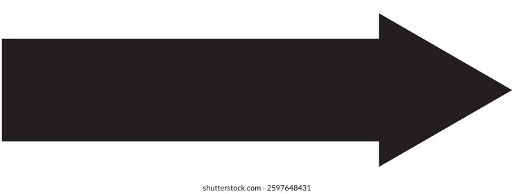 Long arrow. Black arrow pointing right. Black large arrow pointing right. Bold thine long arrow. Vector illustration. design eps 10 