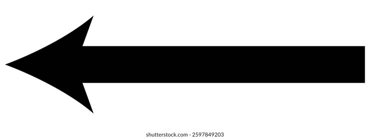 Long arrow. Black arrow pointing right. Black large arrow. Bold thine long arrow. Vector illustration
