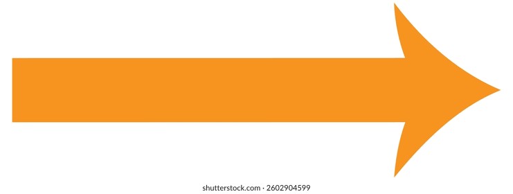 Long arrow. Black arrow pointing right. Black large arrow. Bold thine long arrow. Vector illustration