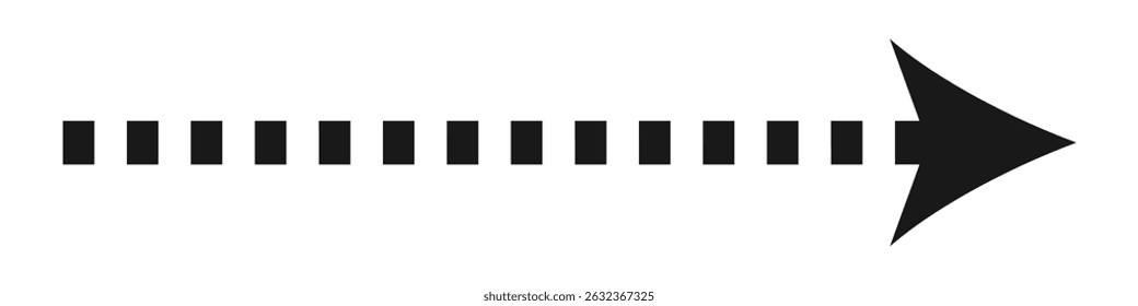 Long arrow. Black arrow pointing right. Bold thine long arrow. Dashed Arrow. 