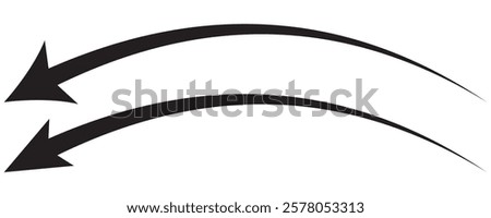 Long arrow. Black arrow pointing right. Black large arrow. Bold thine long arrow. Vector illustration.