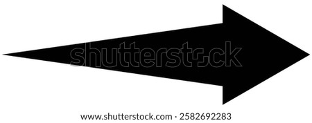 Long arrow. Black arrow pointing right. Black bold large arrow. Large forward, right pointing solid long arrow symbol. vector illustrator