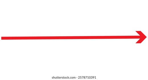 Long arrow. Black and Red arrow pointing Right and Left. Bold and Thine long arrow. Vector illustration.