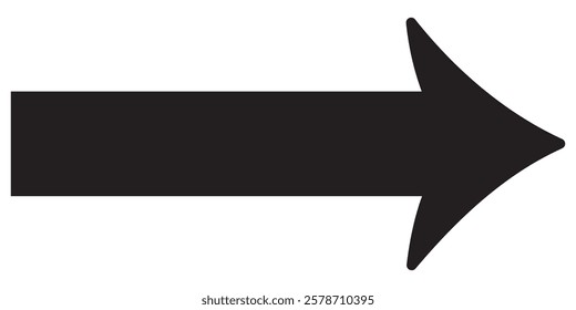 Long arrow. Black and Red arrow pointing Right and Left. Bold and Thine long arrow. Vector illustration.