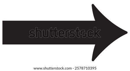 Long arrow. Black and Red arrow pointing Right and Left. Bold and Thine long arrow. Vector illustration.