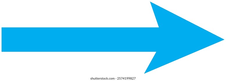 Long arrow. blue arrow pointing right. Blue large arrow pointing right. Bold thine long arrow. Vector illustration.
