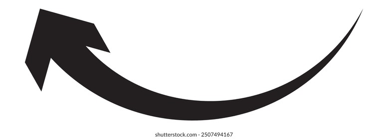 Long arrow curved icon. Long arrow. Curved arrow icon isolated on white background.