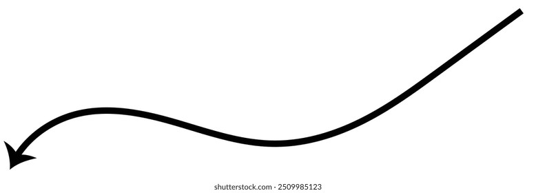 Design de seta longa Ícone de seta dupla Estilo na ilustração de vetor de fundo branco.