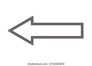 Ícone de seta longa. seta preta horizontal única. Ilustração vetorial.