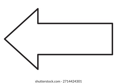 Icono de flecha larga. flecha única Horizontal negra. Ilustración vectorial.