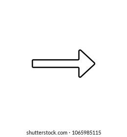 long arrow icon. Element of simple icon for websites, web design, mobile app, info graphics. Thin line icon for website design and development, app development on white background