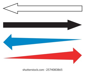 Long arrow icon. flat style Arrow symbol. vector illustration